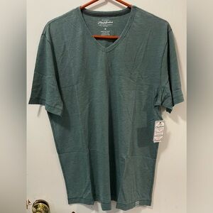 Flag & Anthem Men's V-Neck Short Sleeve Tee T-Shirt Color Sea Green Size Medium